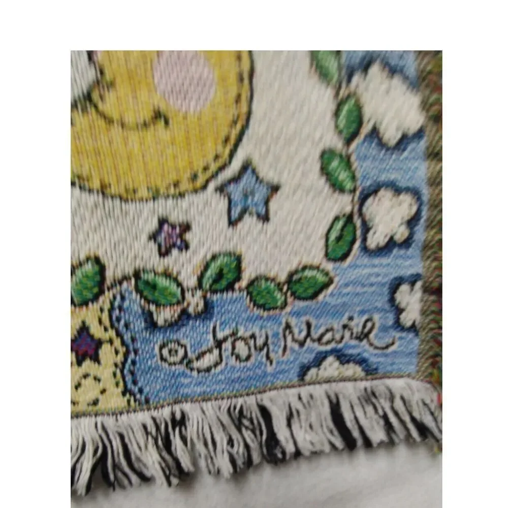 Vintage God Bless Prayer Joy Marie Baby Tapestry Throw‎ Blanket 45